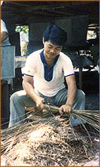 cutting of materials for handmade paper